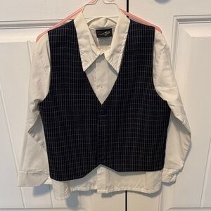 adidas White Shirt with Black Checkered Vest